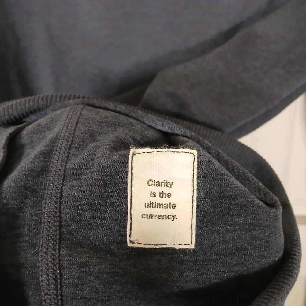 Vuori Ponto Performance Crewneck Men M Navy Blue Zipper Pocket V224 Sweatshirt - Picture 9 of 10